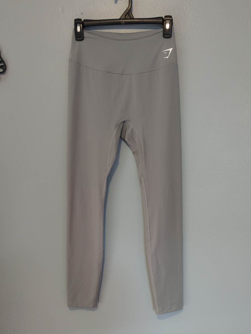 Gymshark Training Leggings In Grey With White Logo On Front And Back Large L